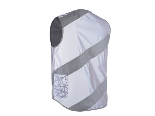 Roadie Jacket Full Reflective Fluohesje Grijs/Zilver Maat S