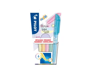 Markeerstift Pilot Frixion Light Soft Medium punt 4.0 Pastel 6 stuks - 1
