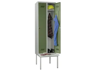 locker met bank,HxBxD 2150x800x500mm,2vak,RAL7035,front RAL6011 - 2