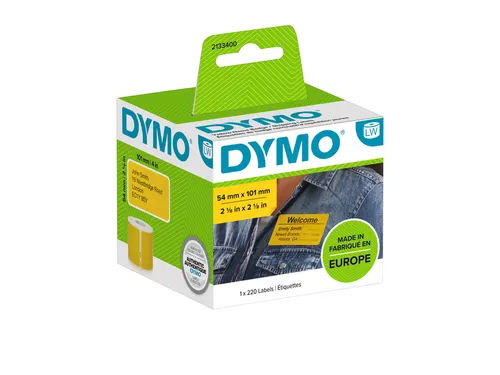 Etiket Dymo 2133400 Naamkaart 54x101mm 1 rol á 220 stuks geel