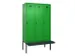 locker met bank,voor scheiding van kleding,HxBxD 2120x1200x815mm,3vak