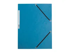 Elastomap A4 Met 3 Kleppen Karton Blauw Voor 200 Vel Pak 10 Stuks