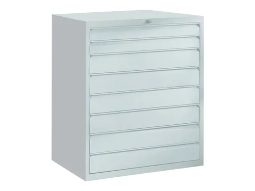 ladekast 1200x1023x600mm 8laden cilinderslot RAL7035 front RAL7035