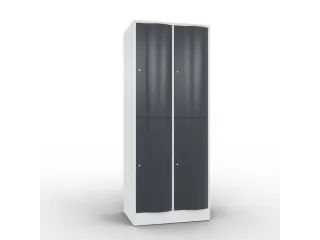 lockerkast cil.slot 1950x770x640mm 2x2 vakken RAL7035 front RAL7021 - 2