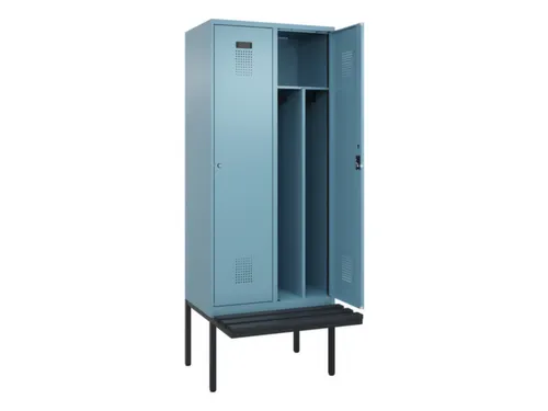 locker met bank,voor scheiding van kleding,HxBxD 2120x800x815mm,2vak