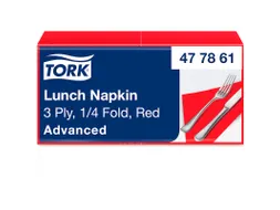 Tork 477861 Soft Lunchservet Advanced Rood 33x33cm