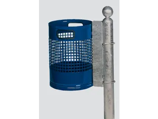 Afvalbak 30 liter H x Ø 460x330mm draadgaaswand staal blauw - 1