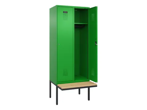 locker met bank,HxBxD 2120x800x815mm,2vak,vak B 400mm,cilinderslot