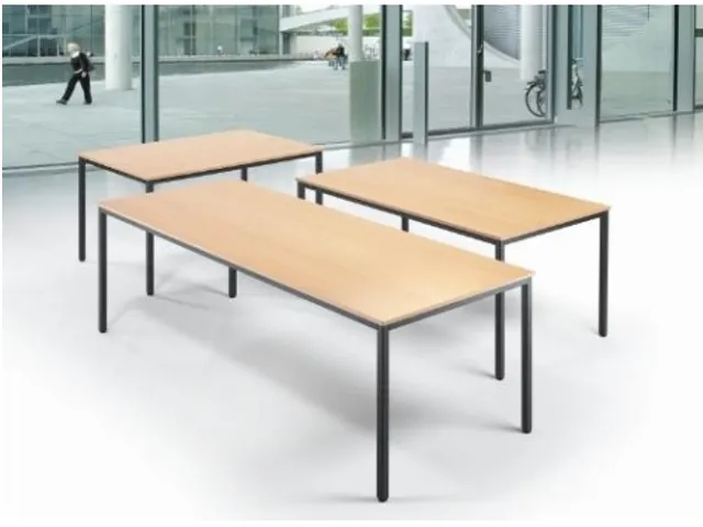 Tafel Vierkant 140x70 Cm Rechthoekig Frame Zwart Blad Beuk