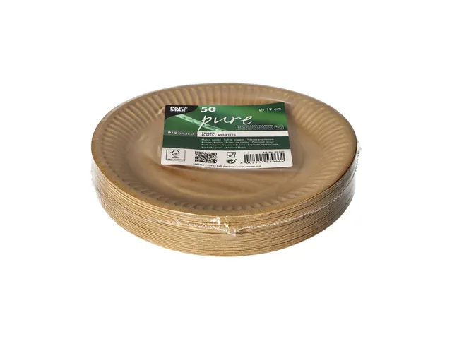 Bord Papstar 190mm karton bruin 50 stuks
