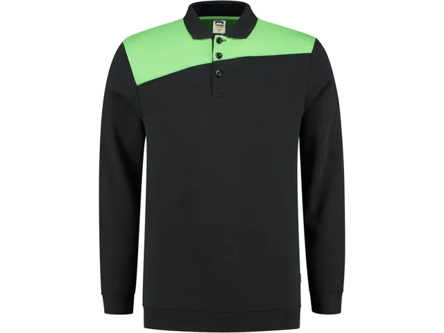 Tricorp 302004 polosweater, zwart/limoengroen, maat 5XL, per stuk