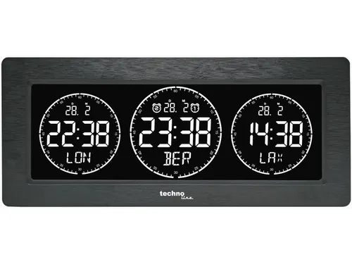 Wereldklok Technoline WT 458 232x99x48mm zwart