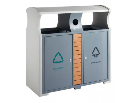Buitenafvalbak afvalscheiding 2x39 Liter