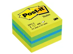 Memoblok 3M Post-it 2051L kubus 51x51mm lemon assorti 400vel