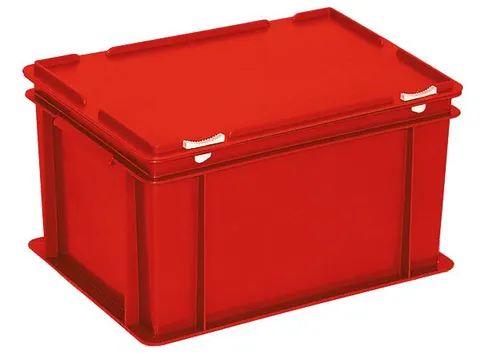 Euronorm Stapelkrat Hxlxb 230X400X300Mm 21L Met Deksel Rood