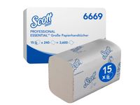 Handdoek KC Scott Essential i-vouw 1-laags 20x32cm wit 15x240st 6669