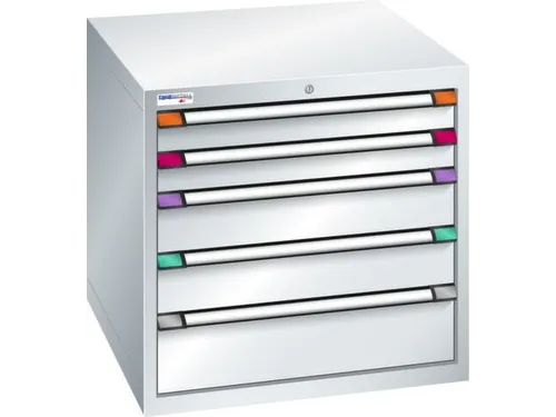 ladekast 800x805x695mm 5laden cilinderslot RAL7035 front RAL7035