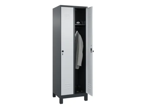 locker,HxBxD 1950x600x500mm,2vak,vak B 300mm,draaigrendel,voeten