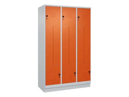 Z-garderobekast,HxBxD 1950x1200x500mm,vak B 200/400mm,draaigrendel