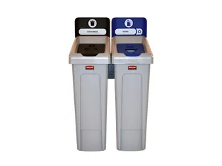 Slim Jim Recyclingstation Frans Deksel Gesloten Zwart Flessen Blauw - 2