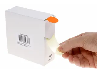 Etiketten Op Rol 25mm Fluor Rood Met Dispenser 500 Stuks - 5
