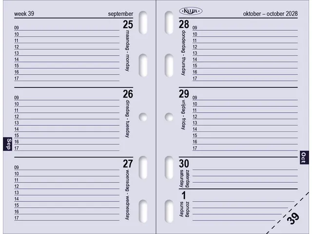 Agendavulling 2026 Kalpa Mini 7dagen/2pagina's