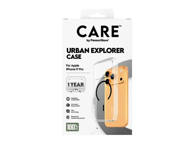 PanzerGlass CARE by Urban Explorer Case Transparent w. Black Mag