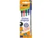 Balpen Bic Cristal medium assorti blister à 5 stuks