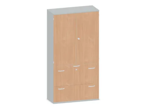 Kantoorkast 1920x1000x430mm Decor Romp Lichtgrijs Decor Front Beuken