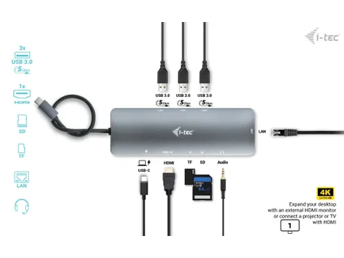 i-tec USB-C Metal Nano Docking Station 4K HDMI LAN