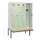 locker met bank,HxBxD 1950x1200x815mm,4vak,vak B 300mm,draaigrendel