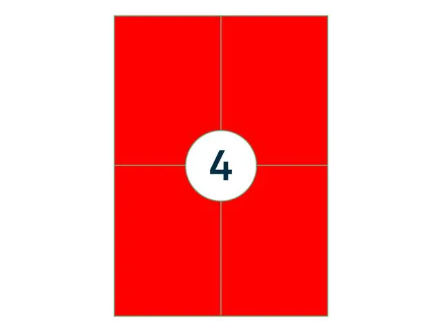 Gekleurde Etiketten 105x148mm Fluor Rood 42322