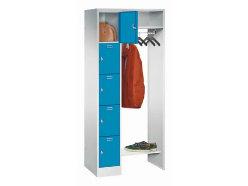 personeelsgarderobe draaigr. 1950x750x500mm 1x5 vakken 300mm RAL5012