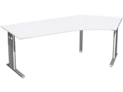 In hoogte verstelbaar hoekbureau,HxBxD 680-820x2166x1130mm,blad wit