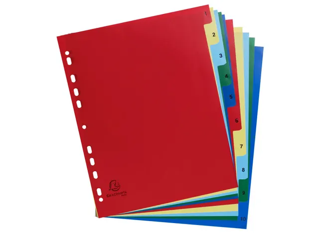 Bedrukte tabbladen numeriek assorti PP A4+ 10-delig 1-10 11-gaats