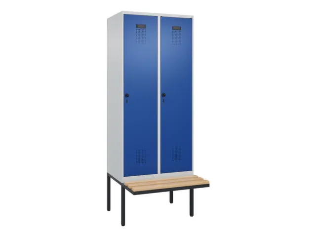 locker met bank,voor scheiding van kleding,HxBxD 2120x800x815mm,2vak