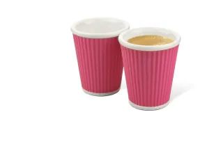 Beker porselein Les Artistes Paris 180ml siliconen grip ribbel Roze - 2