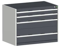 ladekast 800x1050x650mm 4laden zware lasten RAL7035 front RAL7016