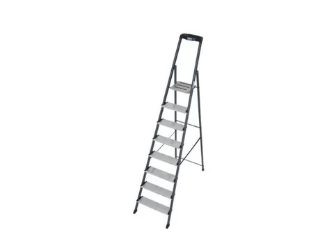 trapladder,eenzijdig,8treden,bordes m. antislip elementen,Stand H 1,7m