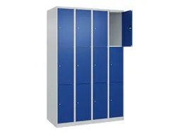 lockerkast,HxBxD 1850x1200x500mm,4x3vakken,vak B 300mm,cil.-slot