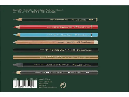 Bewaarblik Faber-Castell geschikt voor 36 potloden. Voorzien van 3 inl