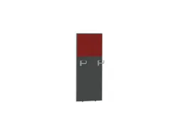 baliepaneel bureau aanbouw rechts MS-donkergrijs BN4011-rood 600mm