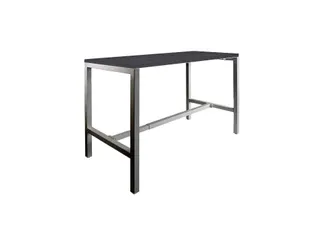 Domino Basic statafel 160x80cm 110cm houtprint schaduw 25mm zwart - 1