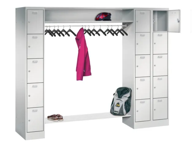 personeelsgarderobe cil.slot 1950x2250x500mm 3x5 vakken 300mm RAL7035