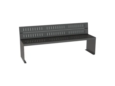 parkbank,B 1800mm,staal-zitting RAL9005,zitting H 450mm