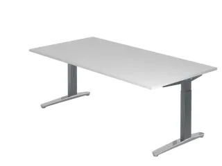 In hoogte verstelbaar bureau,HxBxD 680-850x2000x1000mm,blad grijs - 1