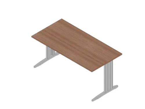 bureau,HxBxD 730x1600x800mm,blad canaletto-hout,C-voet aluminium