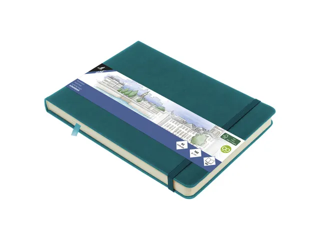 Schetsboek Kangaro A5 landscape dark turquoise PU HC 80 vel 140gr room