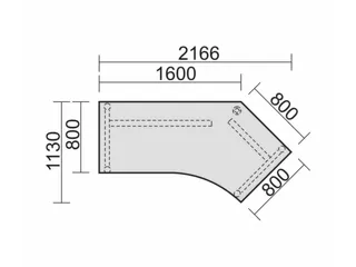In hoogte verstelbaar hoekbureau,HxBxD 680-800x2166x1130mm,decor wit - 5