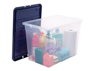 Opbergbox 64 Liter Plastic Transparant Blauw - 3